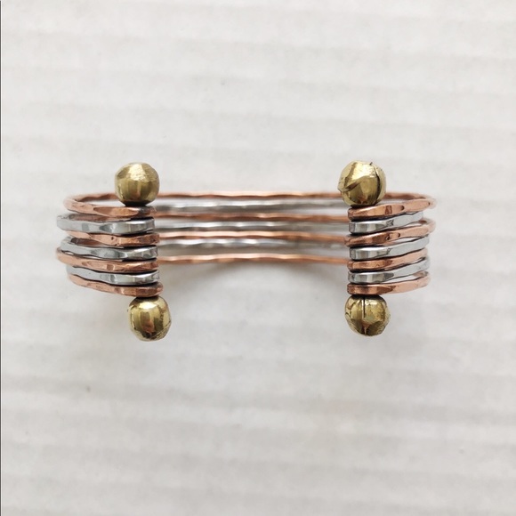 ZAD Jewelry - Hammered Mixed Metal Cuff Bracelet ZAD Jewelry - Hammered Mixed Metal Cuff Bracelet